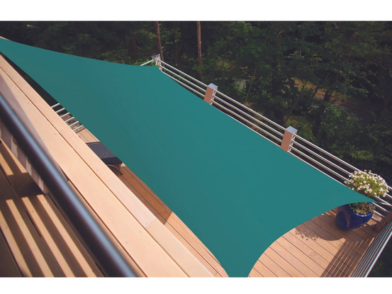 Voile d'ombrage rectangulaire serenity - 4,20 x 3,00 m - bleu canard