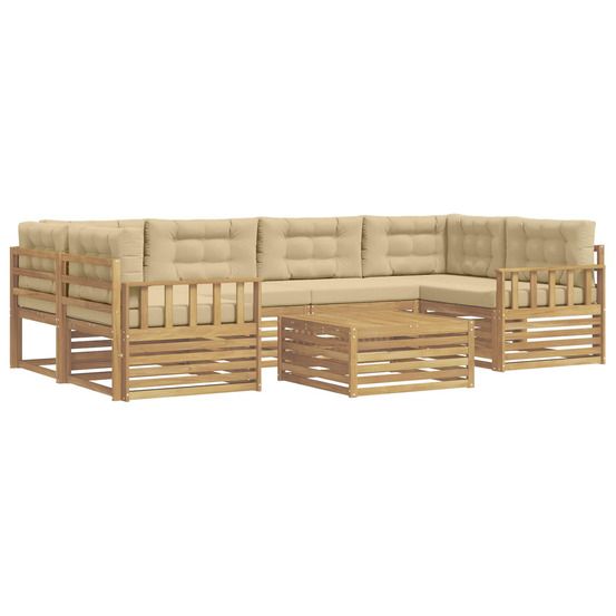 Ensemble de canapés d'extérieur 7 pc blanc et beige polyester