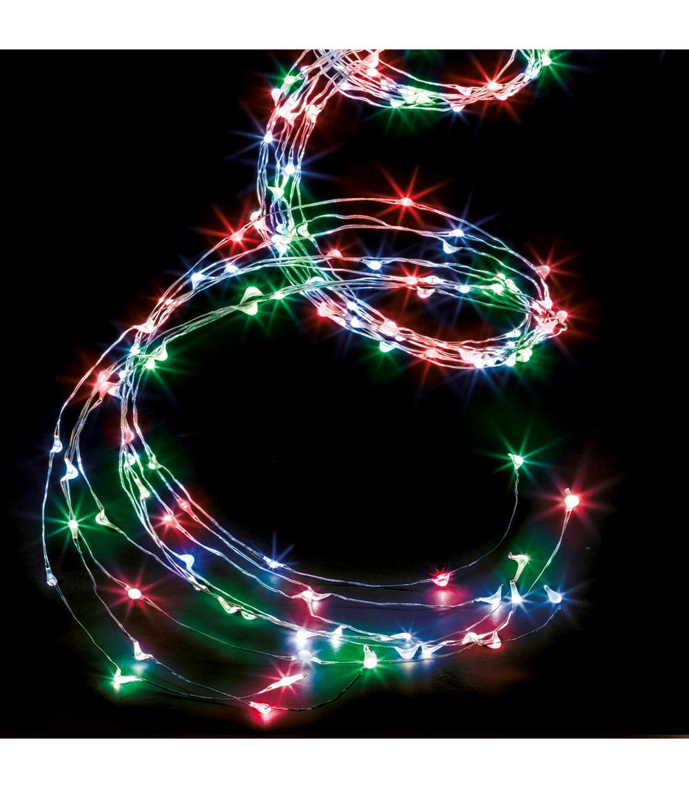 Guirlande lumineuse extérieur cascade 600 microled multicolore 8 jeux de lumière