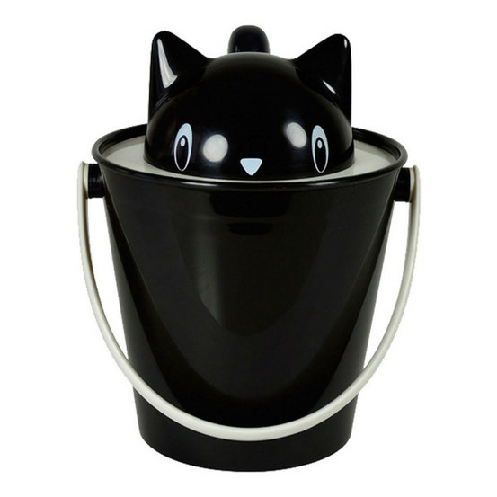 Seau de conteneur noir chat