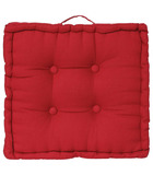 Coussin de sol  en coton rouge 40 x 40 cm