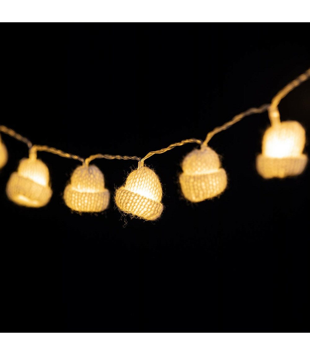 Guirlande lumineuse intérieur 20 bonnets led blanc chaud sur 1.9 mètre