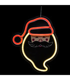 Déco de noël lumineuse tête de personnage tube néon blanc et multicolore lumière fixe h 30 cm