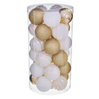 Lot de 30 boules de noel décoratives "spécial fêtes" atmosphera. - gold & blanc