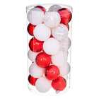 Lot de 30 boules de noel décoratives "spécial fêtes" atmosphera. - rouge & blanc