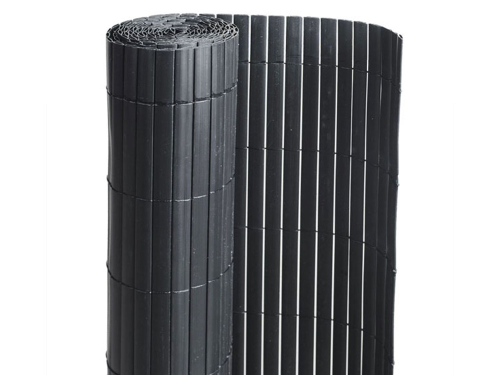 Canisse pvc double face noir 18 m - 6 rouleaux de 3 x 1 m