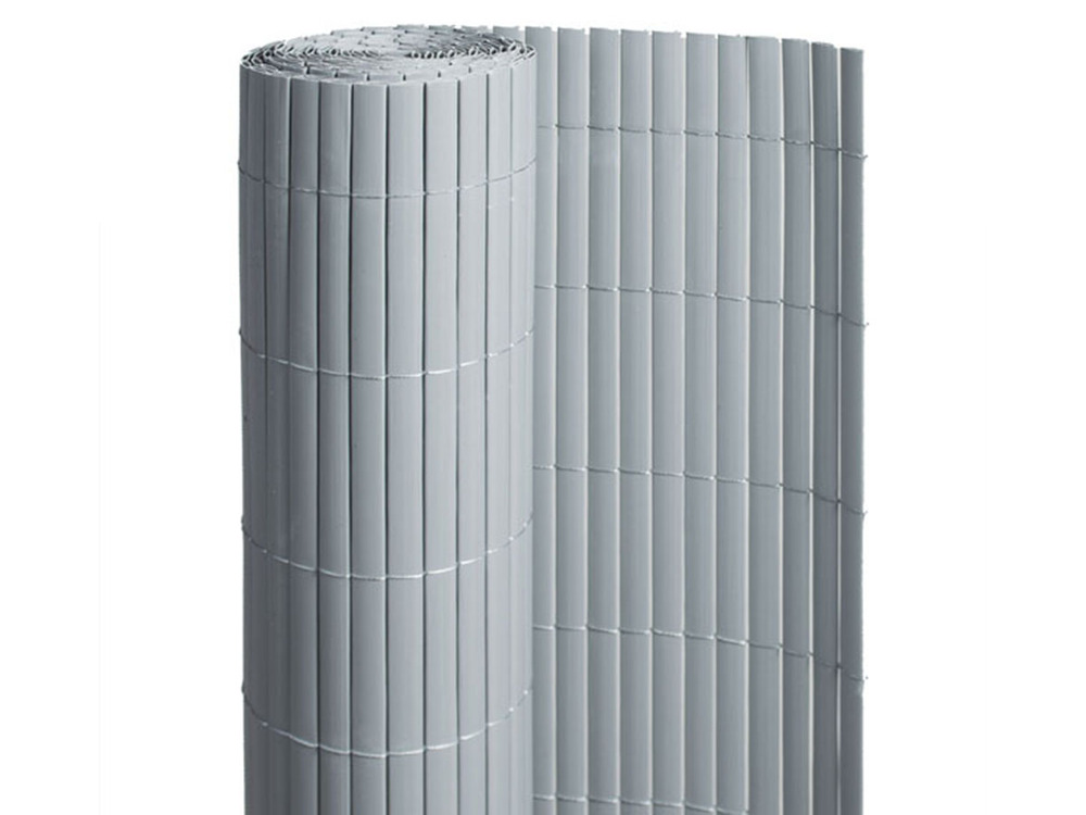 Canisse pvc double face gris 18 m - 6 rouleaux de 3 x 1 m