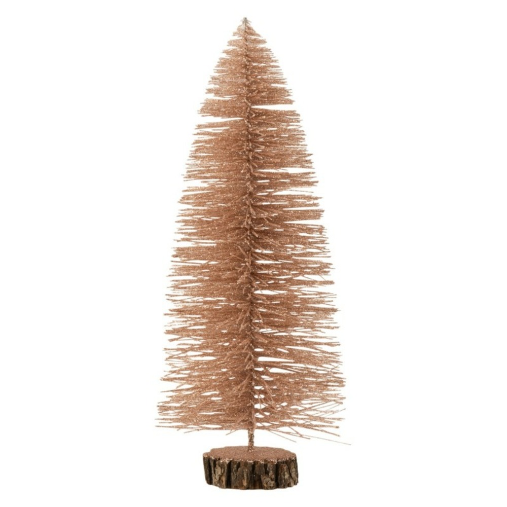 Sapin de noël décoratif en plastique rose doré 15x15x39 cm h38
