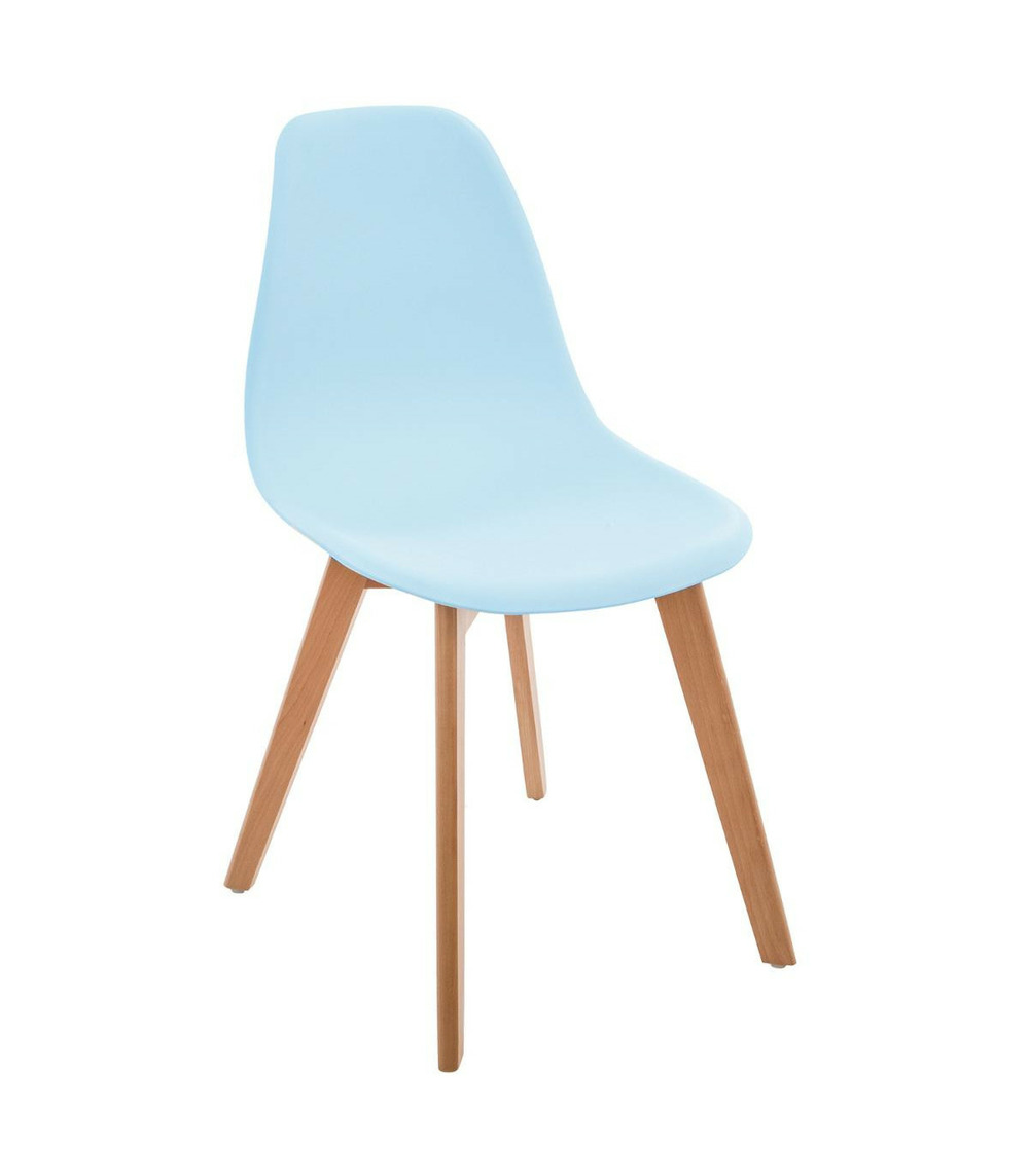 Chaise pour enfant en bois et polypropylène bleu h 58 cm