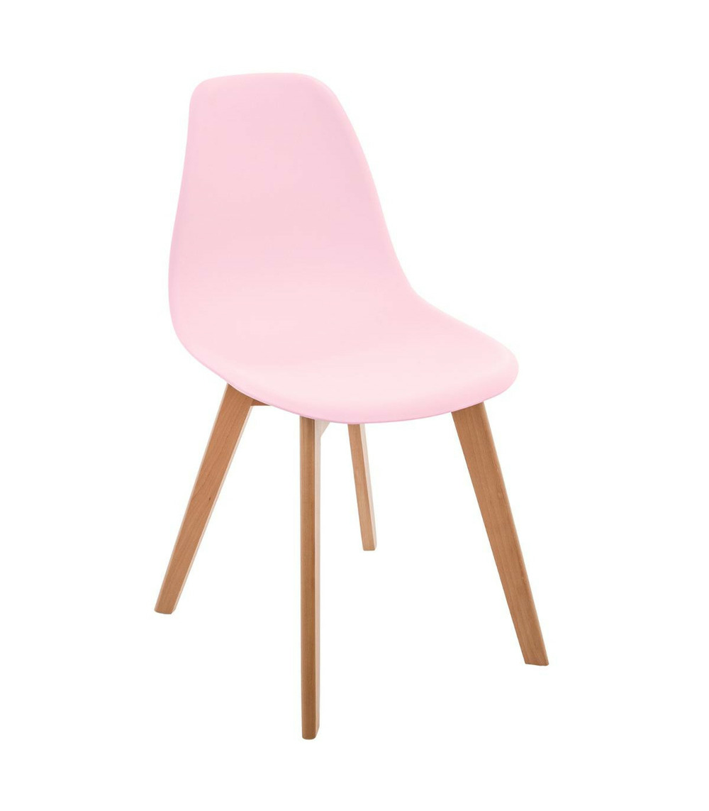 Chaise pour enfant en bois et polypropylène rose h 58 cm
