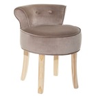 Tabouret bas firmin effet velours charme taupe