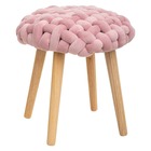 Tabouret tricot cosy rose