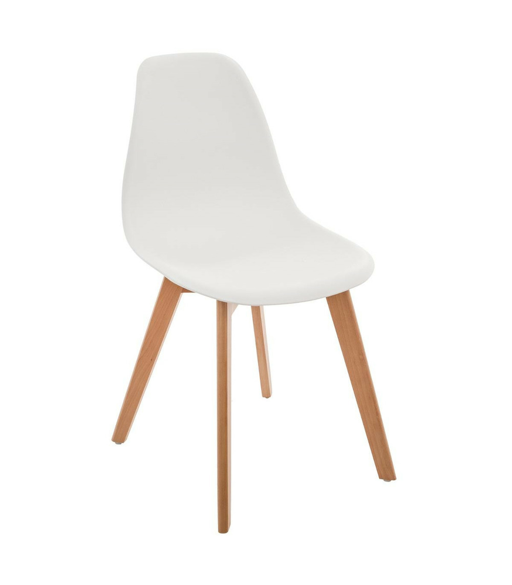 Chaise pour enfant en bois et polypropylène blanc h 58 cm