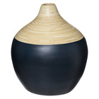Vase bambou hôtel h 30 cm bleu marine