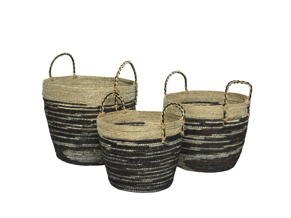 Lot de 3 paniers en jute