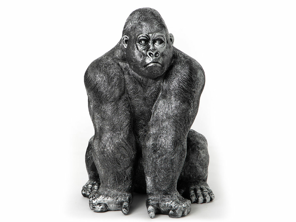 Gorille patine argenté 107 cm