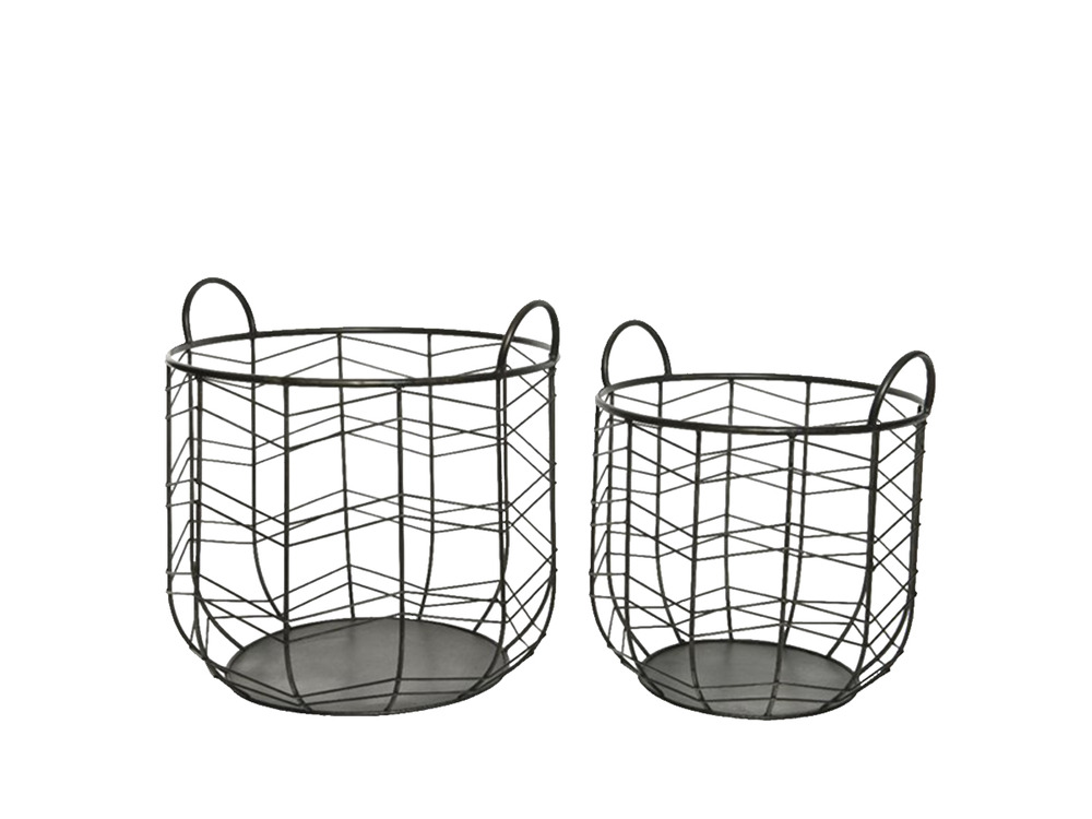 Lot de 2 paniers en métal
