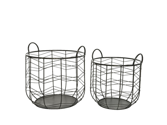 Lot de 2 paniers en métal
