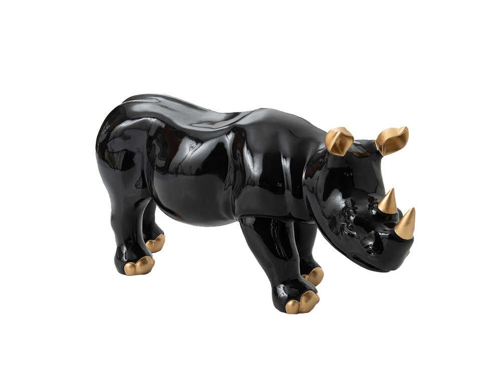 Rhino noir et doré