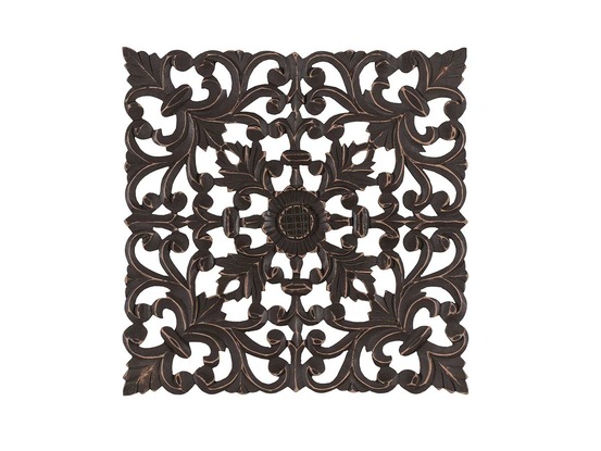 Décoration murale carrée médaillon bianci marron