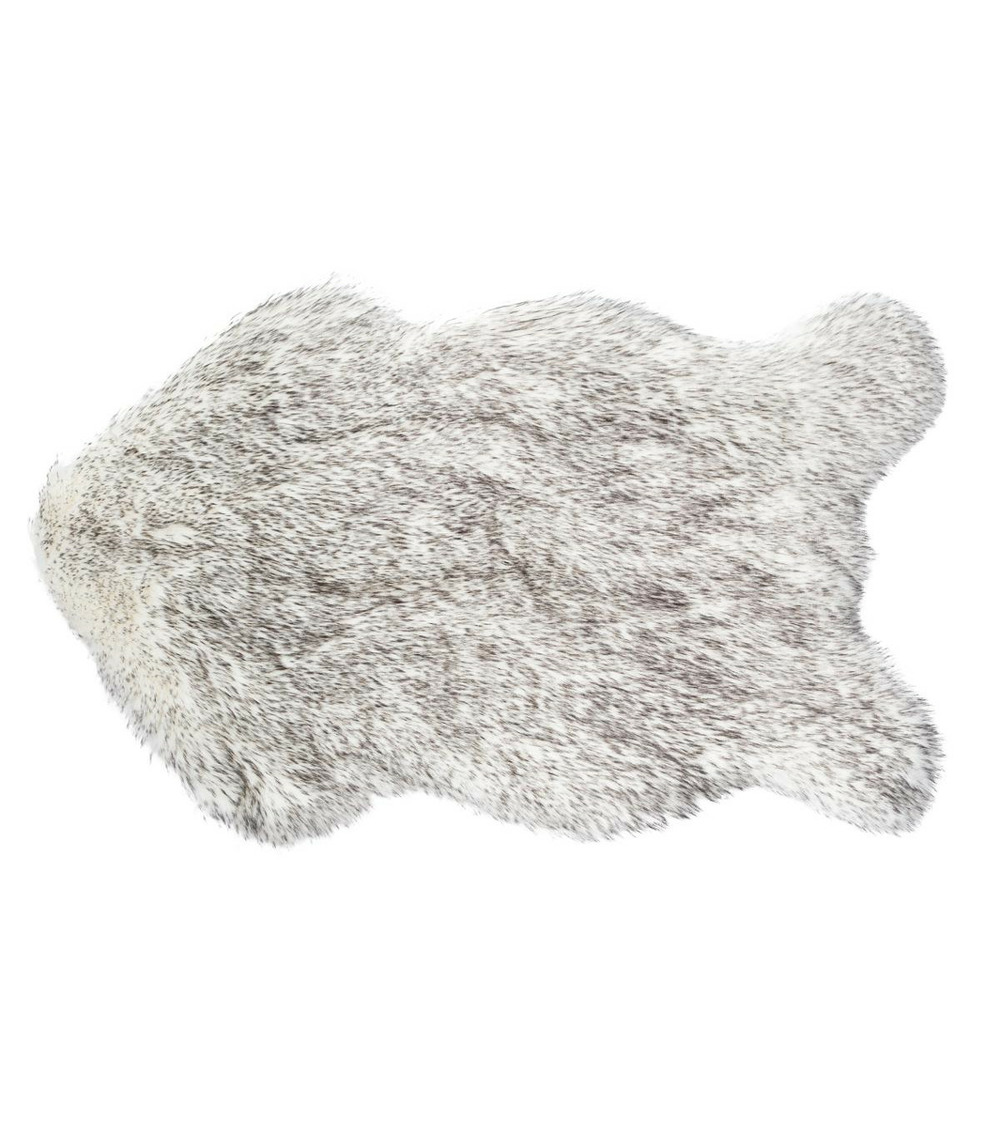 Tapis décoratif en fourrure synthétique gris clair 68 x 100 cm