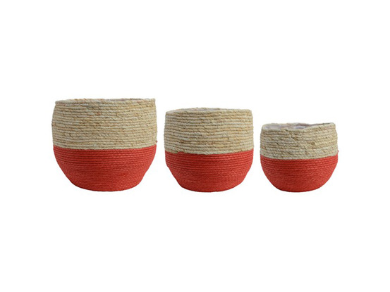 Lot de 3 paniers bicolore