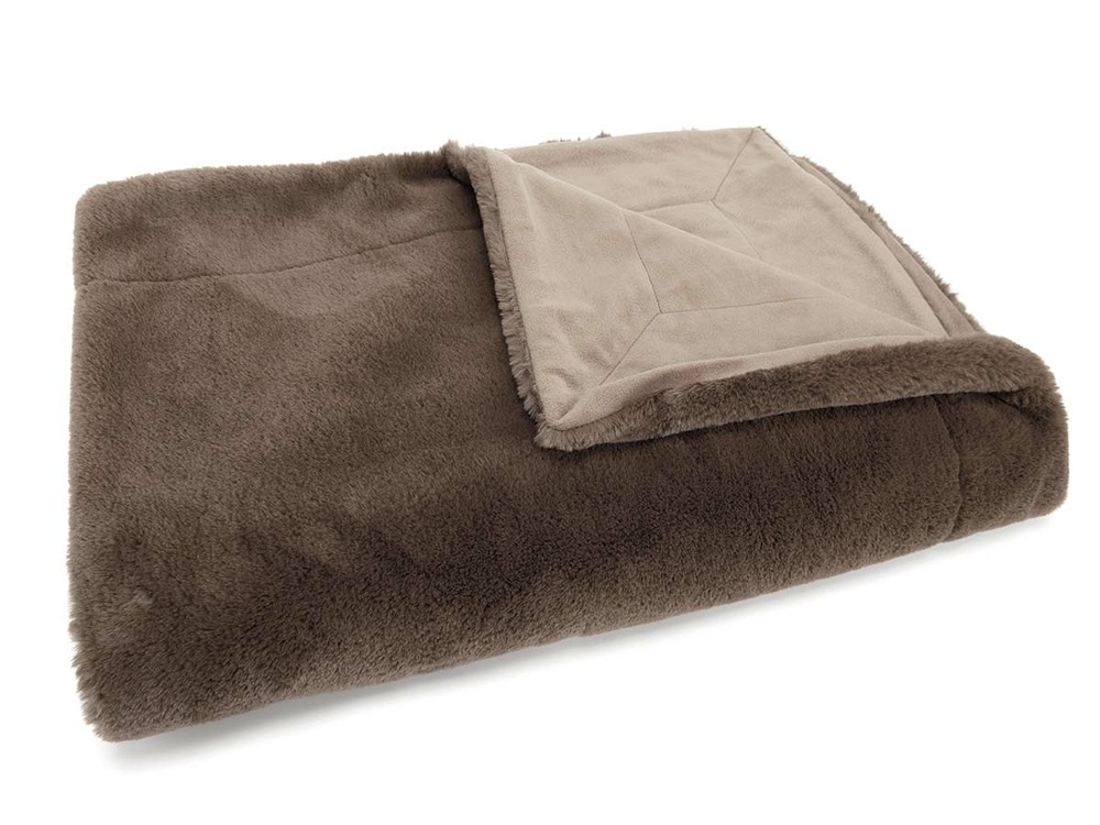 Plaid luxe 130 x 170 cm chataigne