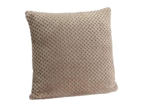 Coussin + housse damier taupe