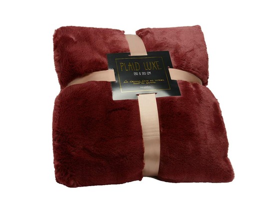 Plaid luxe 130 x 170 cm bordeau