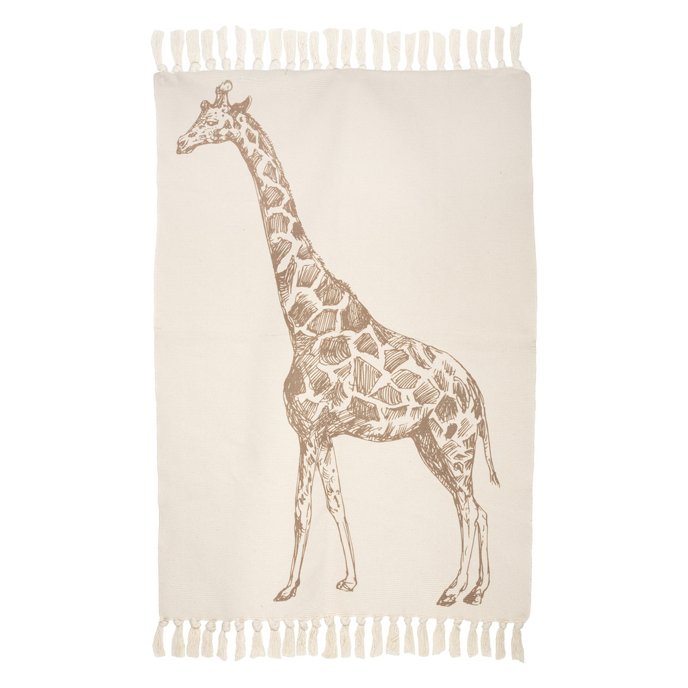 Tapis girafe franges 100 x 150 cm