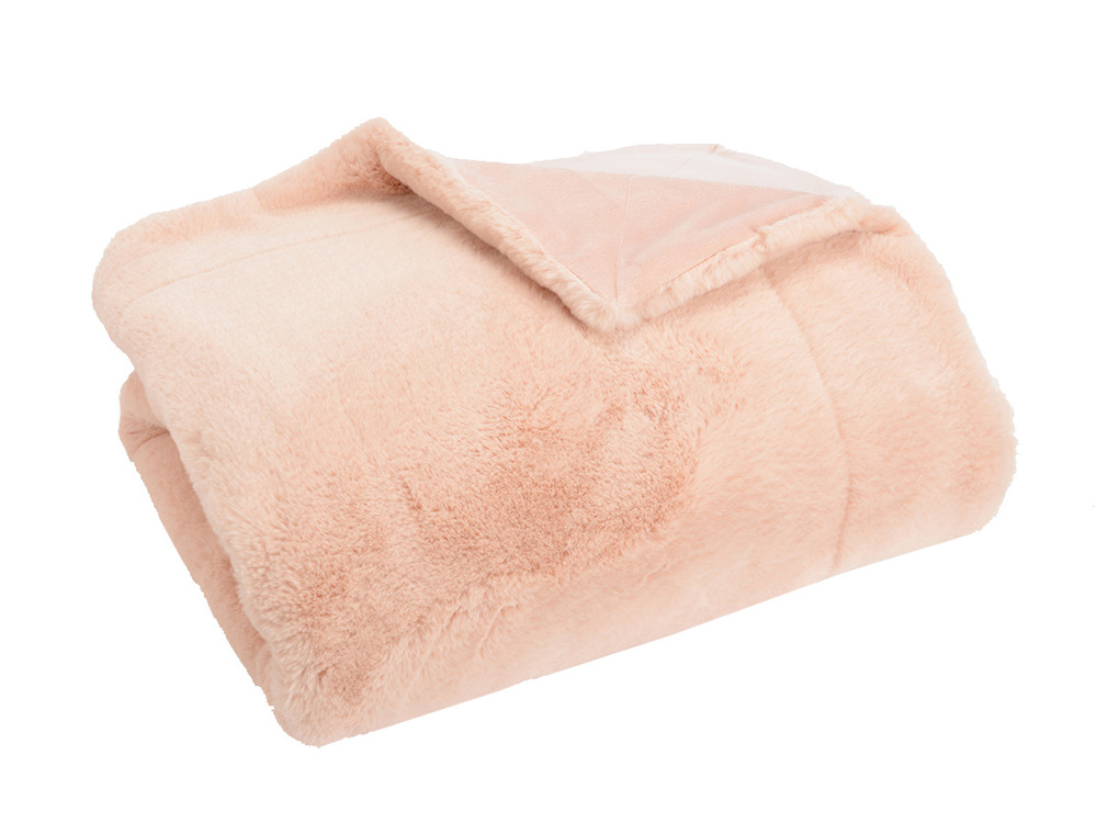 Plaid luxe 130 x 170 cm vieux rose
