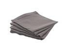 Lot de 4 serviettes de table chambray - gris foncé
