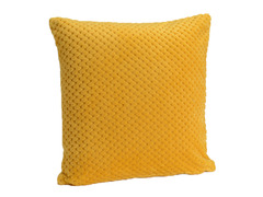 Coussin + housse damier moutarde