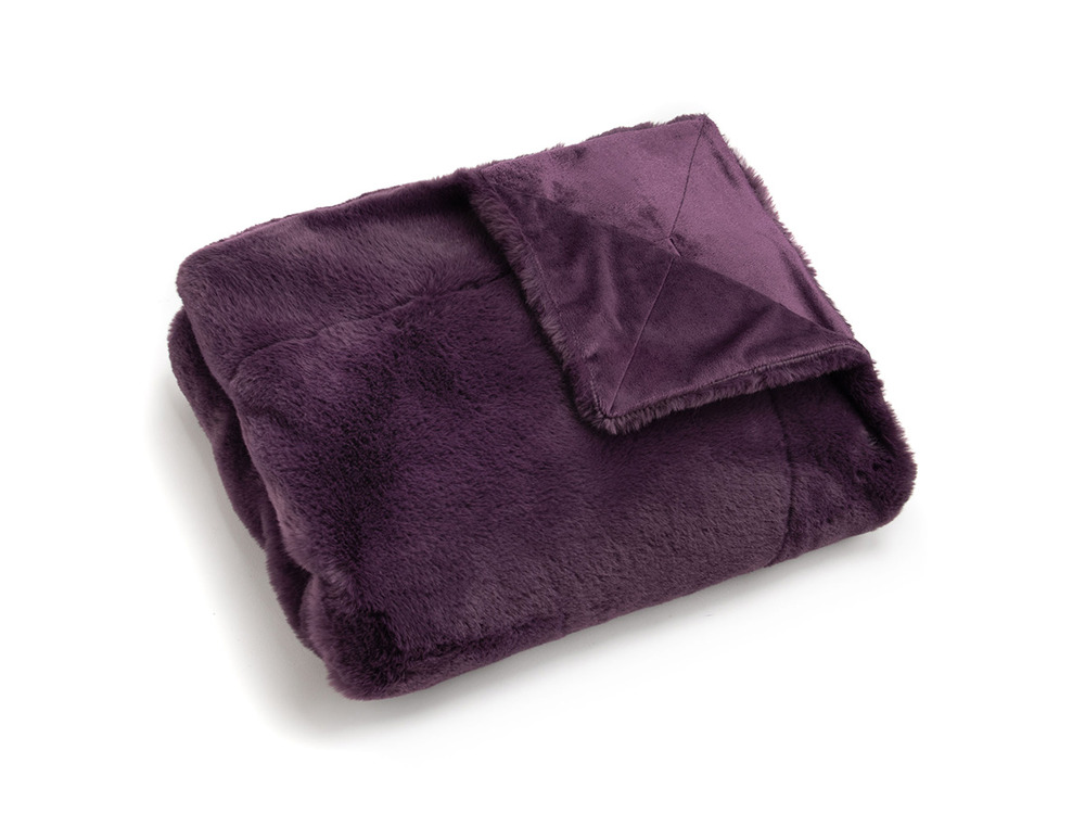 Plaid luxe 130 x 170 cm prune