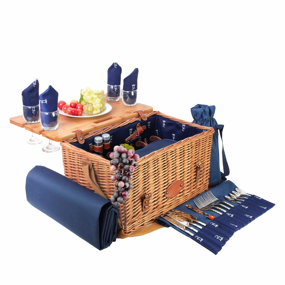 Panier pique-nique saint-honoré bleu 4p