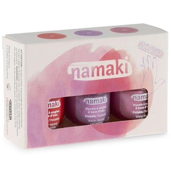 Coffret 3 vernis à ongles pelables à l'eau – roses éternelles