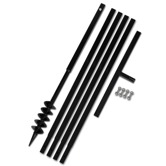 Tarière de sol avec manche 80 mm et tube d'extension 5 m acier