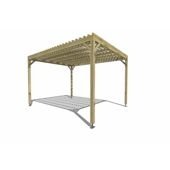 Pergola bois • 3m x 4m • indépendante • sens profondeur • lattage bois • livraison comprise