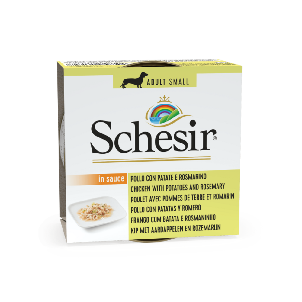 Boite de poulet pomme de terre chien 85g poulet agneau