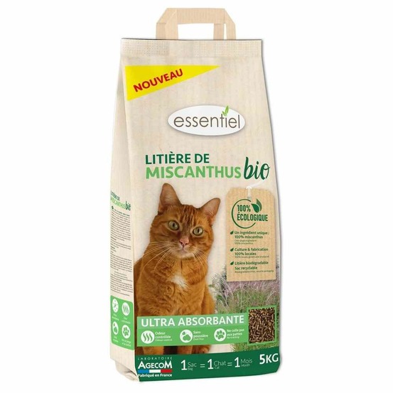 Litiere miscanthus bio chat 5 kg