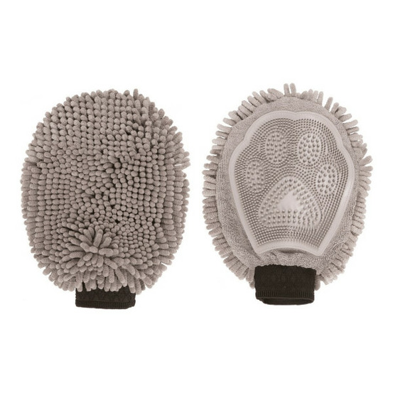 Gant de toilette gris (25 x 18 cm)