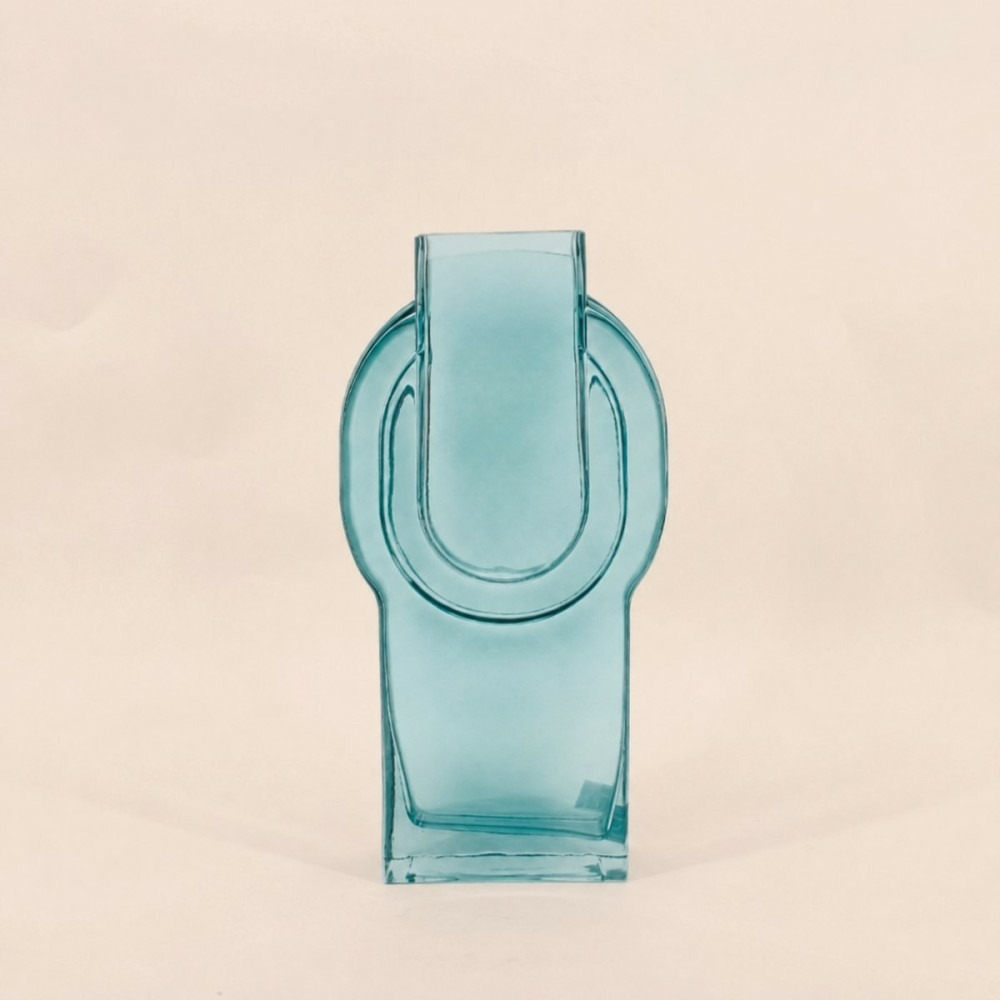 Vase verre vintage géométrique, h34cm
