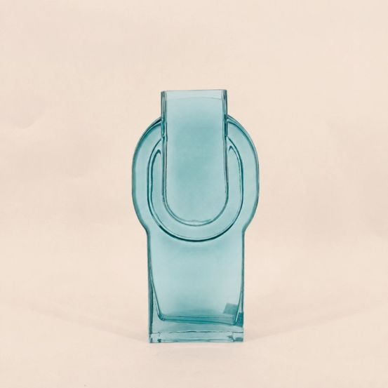 Vase verre vintage géométrique, h34cm