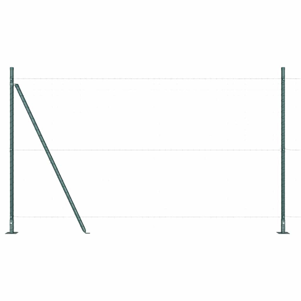 Poteau de clôture. 13 pcs vert acier