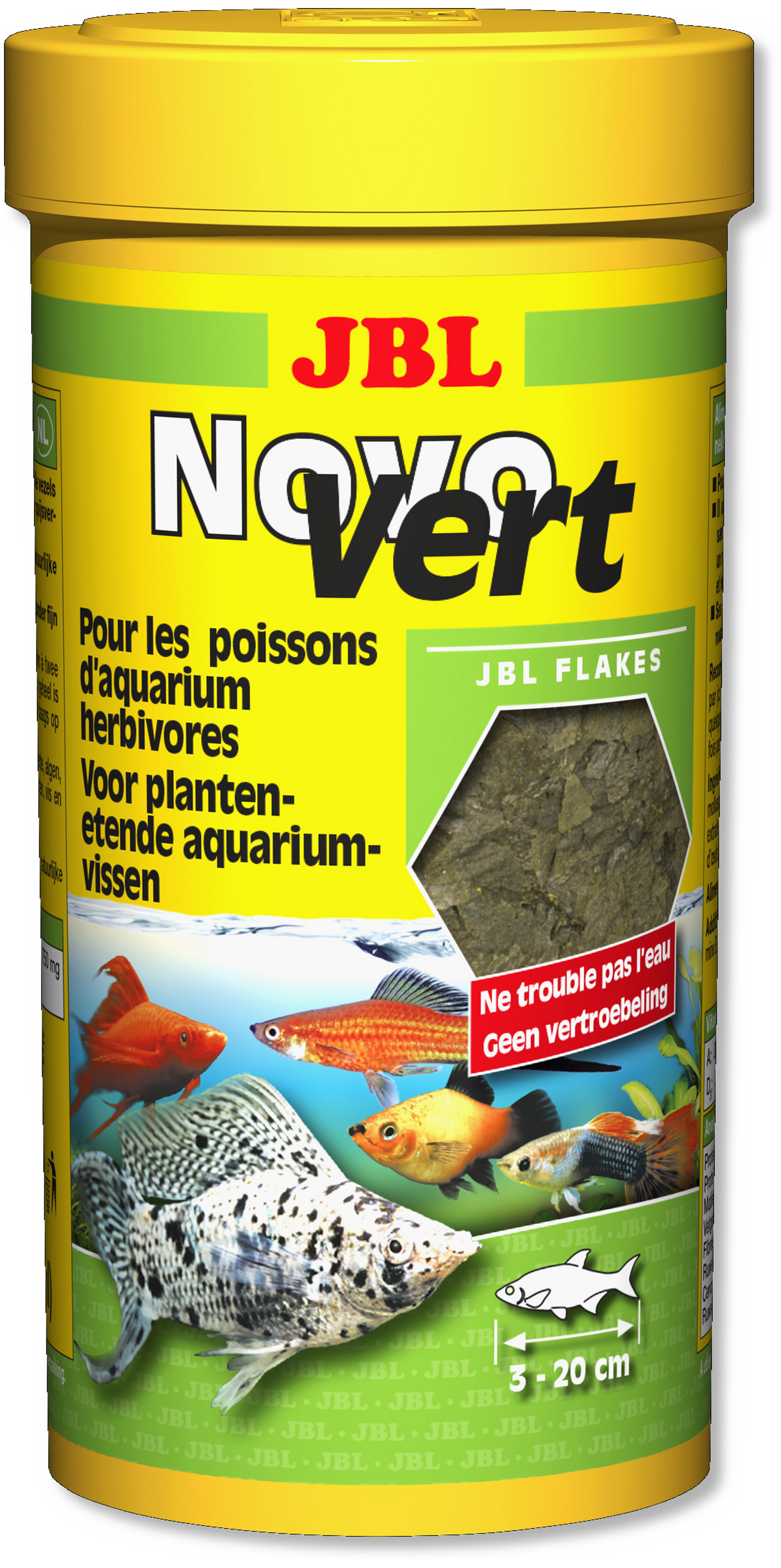 Novovert 250ml : nourriture pour poissons herbivores