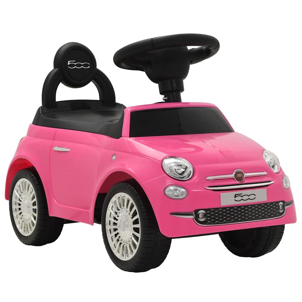 Voiture à chevaucher fiat 500 rose