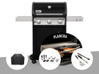 Barbecue à gaz  spirit e-315 mix gril et plancha + housse + kit de nettoyage + k