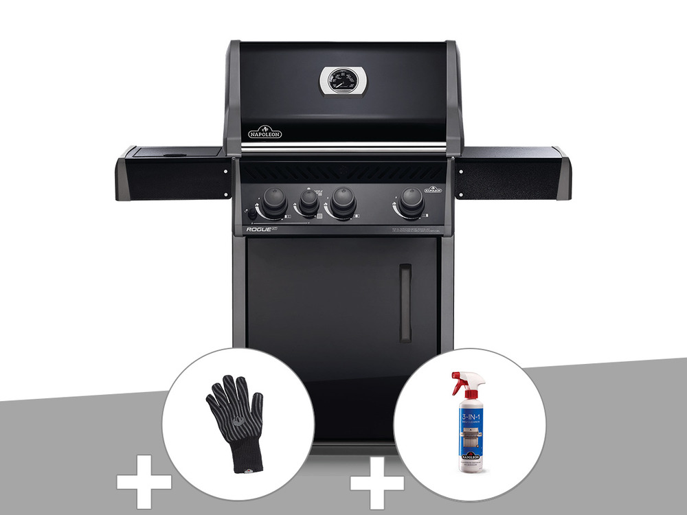 Barbecue à gaz  rogue xt 425 noir + gant résistant à la chaleur + nettoyant gril