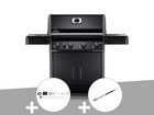 Barbecue à gaz  rogue 525 sb noir + rôtissoire + pince auto-verrouillable