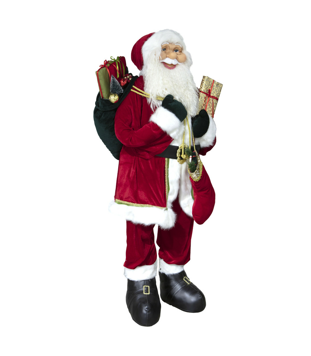 Grand père noël traditionnel rouge et blanc h 180 cm
